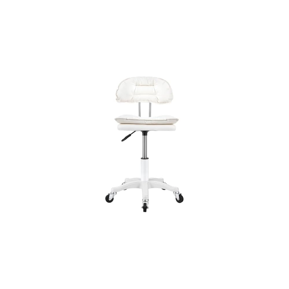 BENBOR Armless Faux Leather Vanity Chair, Adjustable Home Office Desk Chair
