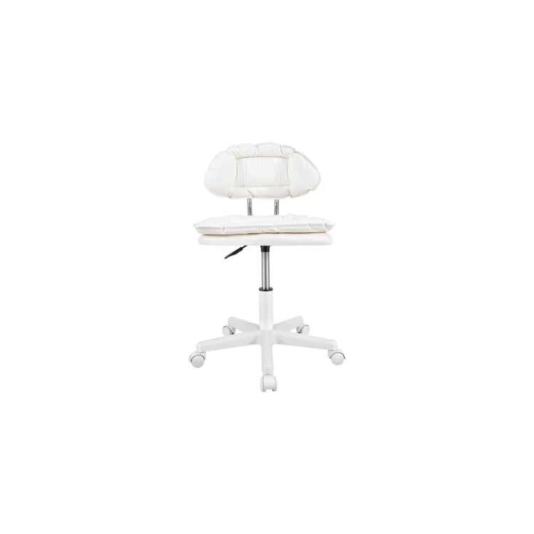 BENBOR Armless Faux Leather Vanity Chair, Adjustable Home Office Desk Chair