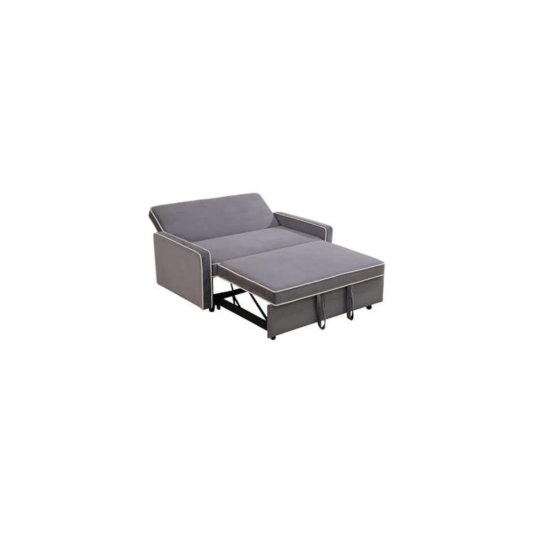 3-in-1 Convertible Sofa Sleeper Bed 2-Seat Comfy Lounge Loveseat with Adjustable Backrest, Flannel Pull Out Fabric Lazy Couch Chaise, Perfect for Home Apartment Dorm Office Living Room, Gray