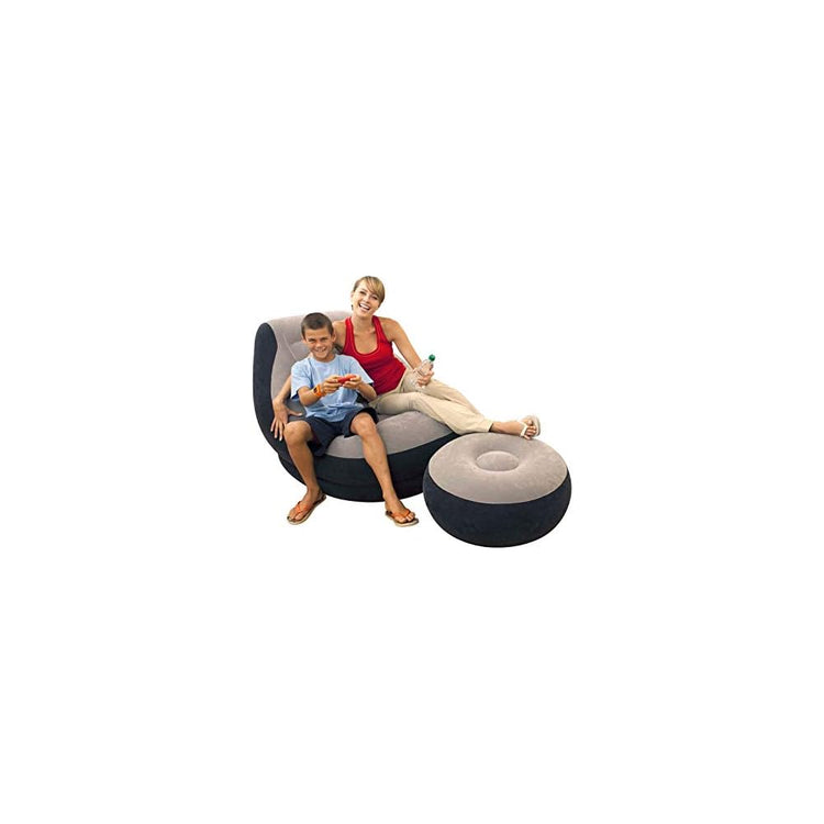 Intex Ultra Lounge Chair w/Ottoman with 120V Quick-Fill Electric Air Pump
