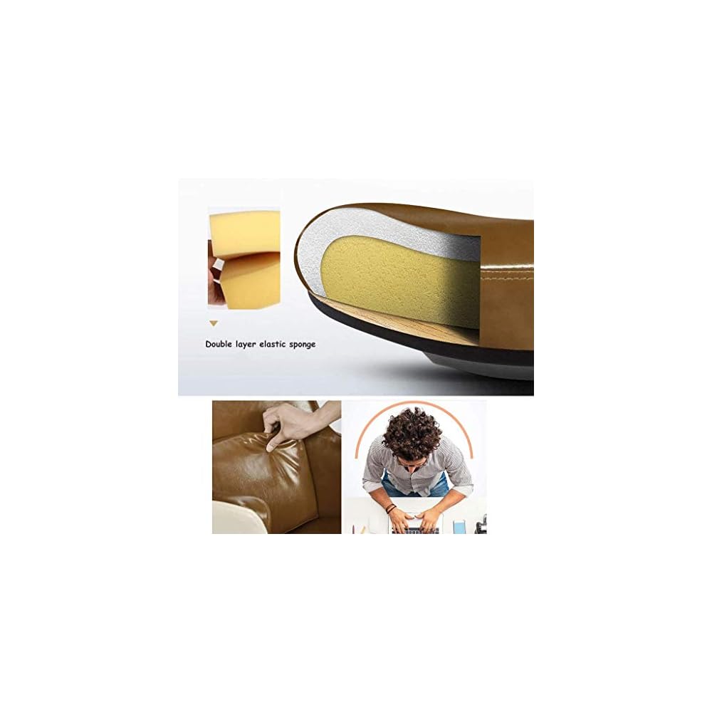 Artificial Leather Executive Office Chair Home Computer Chair Backrest Desk Chair U-Shaped Wrap Backrest/Detachable Lumbar Pillow Car Cushion High Load Capacity Brown