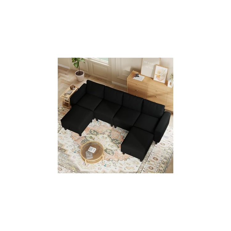 110" Modular Sectional Couch with Adjustable Backrest for Living Room