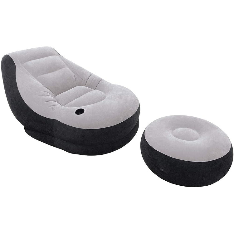 Intex Ultra Lounge Chair w/Ottoman with 120V Quick-Fill Electric Air Pump