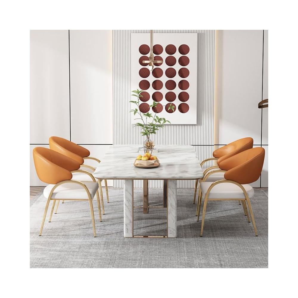 Leather Dinning Chair Home Table Living Room Arm Dining Chairs Kitchen Designer Household